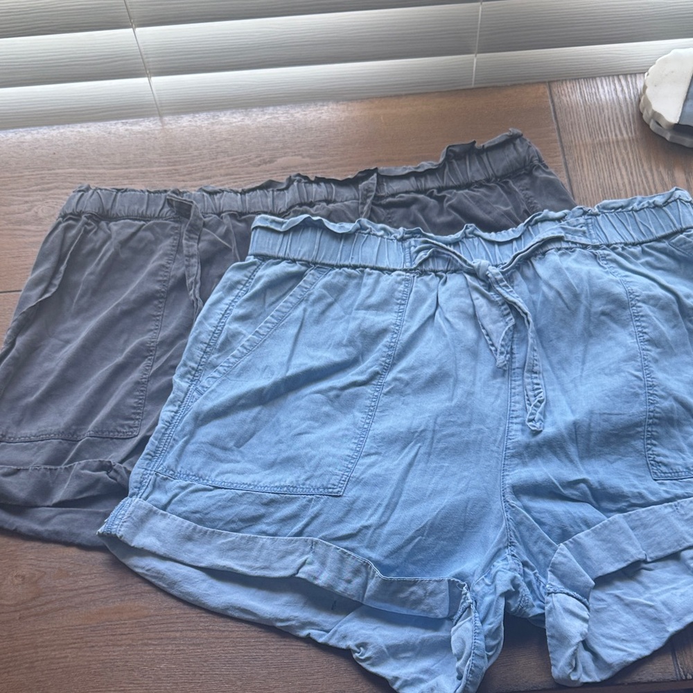 TWO PAIRS - Women's Casual Blue and Gray Shorts